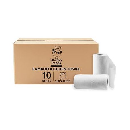 CHEEKY PANDA Háztartási papírtörlő, bambusz, 2 rétegű, 100 lap, 10 tekercses, CHEEKY PANDA, fehér