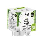 CHEEKY PANDA Toalettpapír, bambusz, 3 rétegű, kistekercses, 24 tekercs, CHEEKY PANDA, fehér