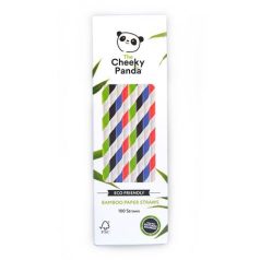   CHEEKY PANDA Szívószál, egyenes, bambusz, 100 db, CHEEKY PANDA, vegyes színek