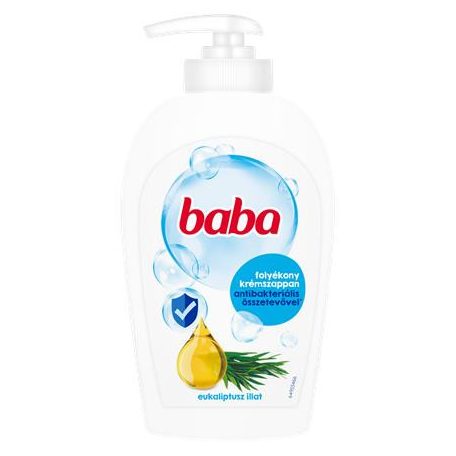 BABA Folyékony szappan, antibakteriális összetevővel, 250 ml, BABA, eukaliptusz