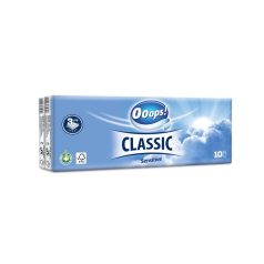   OOOPS Papír zsebkendő, 3 rétegű, 10x10 db, OOOPS "Classic", sensitive