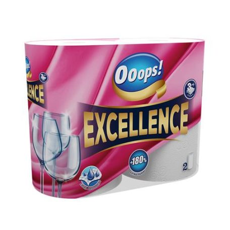 OOOPS Háztartási papírtörlő, 3 rétegű, 2 tekercses, OOOPS "Excellence"