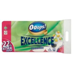   OOOPS Toalettpapír, 3 rétegű, kistekercses, 16 tekercs, OOOPS "Excellence", kamilla