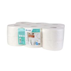   VICTORIA HYGIENE Toalettpapír, 2 rétegű, 19 cm átmérő, VICTORIA HYGIENE, "Fine Mini Jumbo", fehér