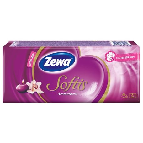 ZEWA Papír zsebkendő, 4 rétegű, 10x9 db, ZEWA "Softis", aromatherapia