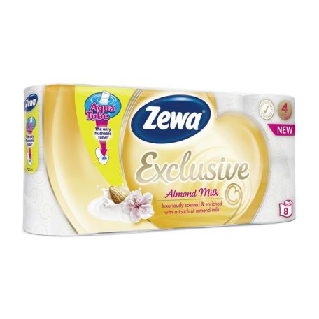 ZEWA Toalettpapír, 4 rétegű, kistekercses, 8 tekercs, ZEWA "Exclusive", almond blossom