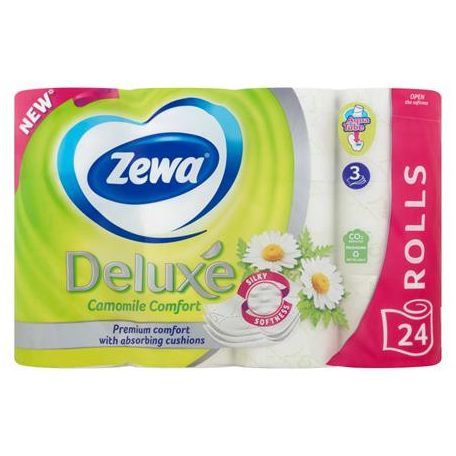 ZEWA Toalettpapír, 3 rétegű, kistekercses, 24 tekercs, ZEWA "Deluxe", kamilla