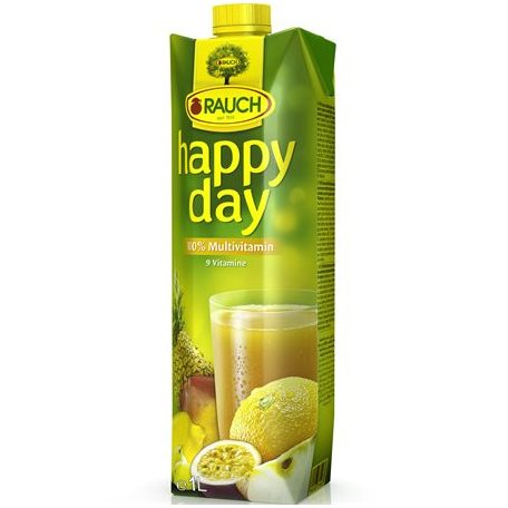 RAUCH Gyümölcslé, 100%, 1 l, RAUCH "Happy day", multivitamin