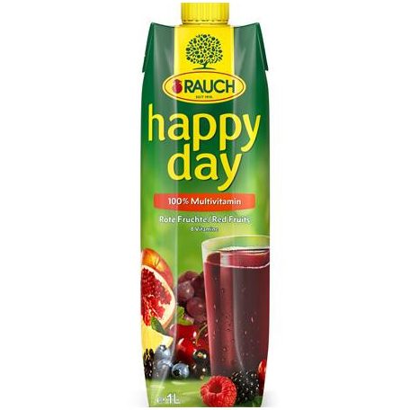 RAUCH Gyümölcslé, 100%, 1 l, RAUCH "Happy day", piros multivitamin