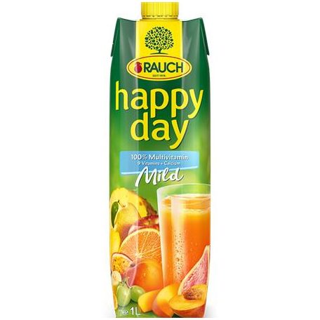 RAUCH Gyümölcslé, 100%, 1l, RAUCH "Happy day", multivitamin mild