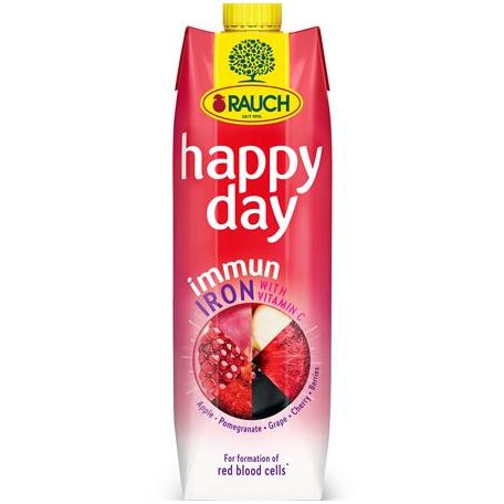 RAUCH Gyümölcslé, 55%, 1l, RAUCH "Happy day", Immun Iron