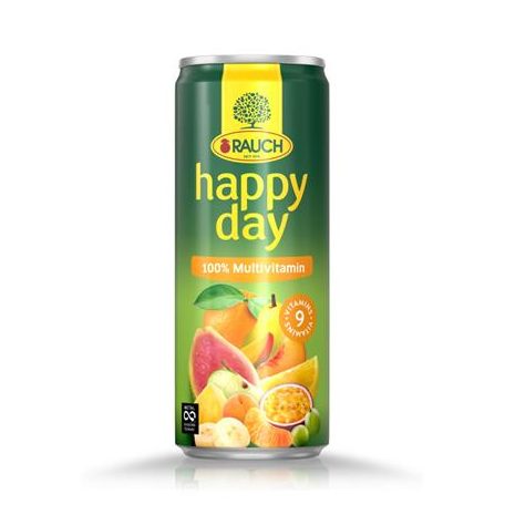 RAUCH Gyümölcslé, 100%, 0,33 l, dobozos, RAUCH "Happy day", Multivitamin