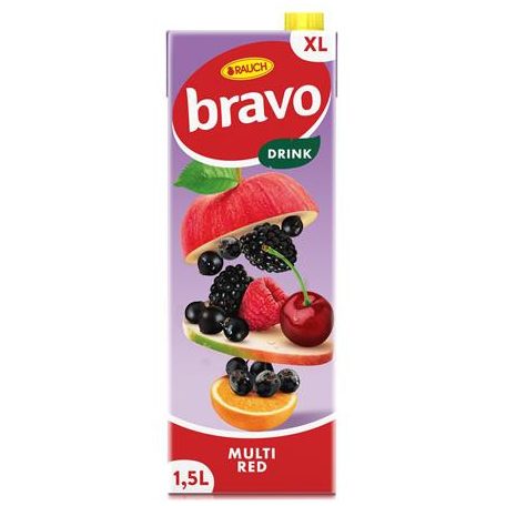 RAUCH Gyümölcsital, 12%, 1,5 l, RAUCH "Bravo", piros multivitamin