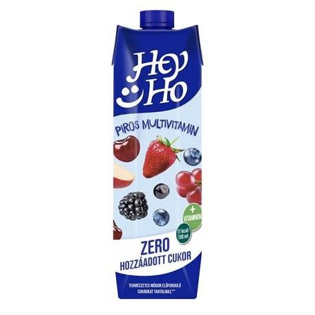 RAUCH Gyümölcsital, 20%, cukormentes, 1 l, RAUCH "Hey-Ho ZERO", piros multivitamin