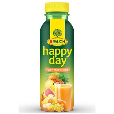 RAUCH Gyümölcslé, 100%, 0,33 l, RAUCH "Happy day", Multivitamin