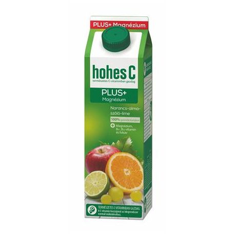 HOHES C Gyümölcslé, 100%, 1 l, HOHES C "Plus Magnézium", narancs-alma-szőlő-lime