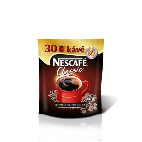 NESCAFE Instant kávé, 50 g, utántöltő, NESCAFÉ "Classic"