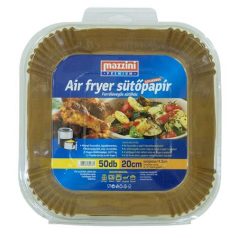   MAZZINI Sütőpapír, szilikonos, Air Fryer készülékhez, szögletes, 20 cm, 50 db, MAZZINI "Premium"