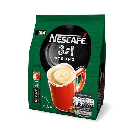 NESCAFE Instant kávé stick, 10x16,5 g, NESCAFÉ,  3in1 "Strong"