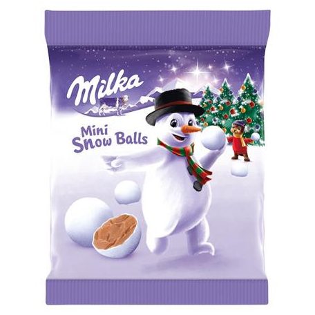 MILKA Tejcsokoládé drazsé, 100 g, MILKA "Mini Hógolyók"