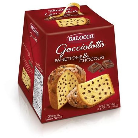 BALOCCO Cukrászsütemény, 500 g, BALOCCO "Gocciolotto Panettone", csokicseppes