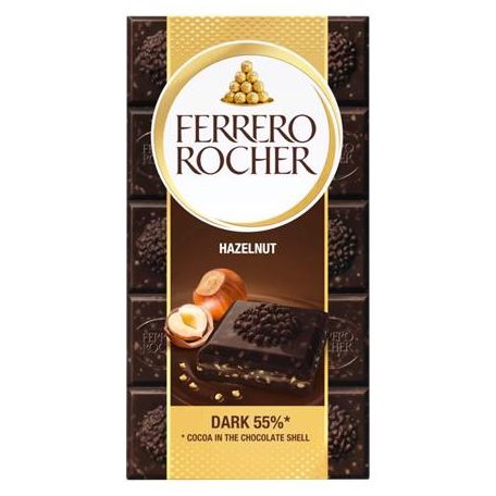 FERRERO ROCHER Étcsokoládé, 90 g, FERRERO ROCHER "Prémium", mogyorós töltelékkel