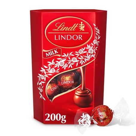 LINDT Desszert, 200 g, díszdobozban, LINDT "Lindor", tejcsokoládé