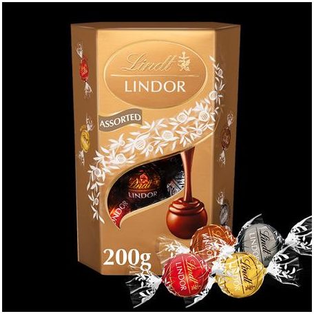 LINDT Desszert, 200 g, díszdobozban, LINDT "Lindor", vegyes