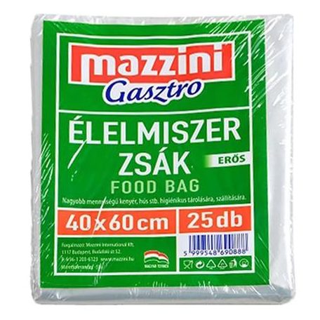 MAZZINI Élelmiszerzsák, erős, 25 db, 40 x 60 cm, MAZZINI "Gasztro"