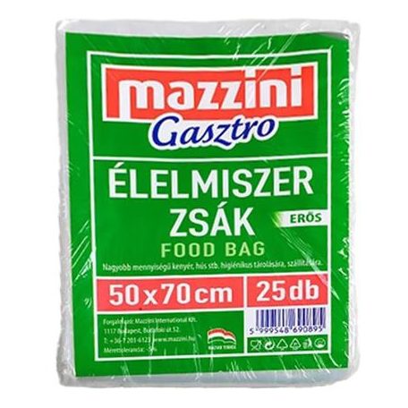 MAZZINI Élelmiszerzsák, erős, 25 db, 50 x 70 cm, MAZZINI "Gasztro"