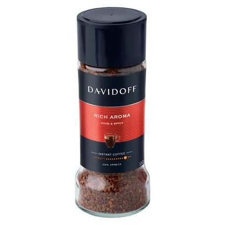 DAVIDOFF Instant kávé, 100 g, üveges, DAVIDOFF "Rich Aroma"