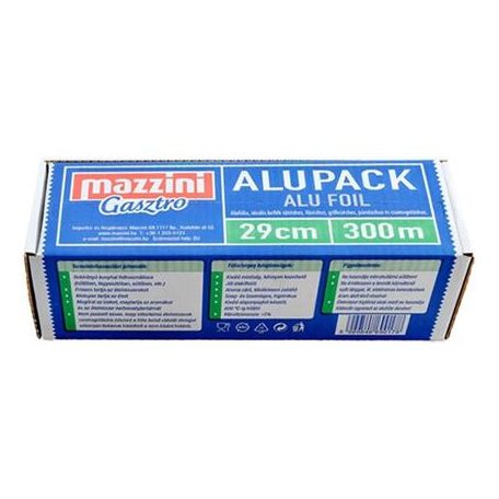 MAZZINI Alufólia, 29 cm x 300 m, 9 µ, erős, MAZZINI "Gasztro"