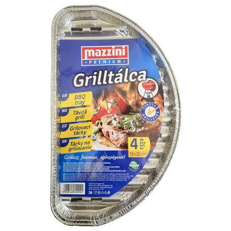 MAZZINI Grilltálca, 19x32 cm, félkör alakú, 4 db, MAZZINI "Premium"