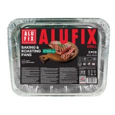 ALUFIX Alumínium grilltálca, 33x26 cm, 3 db, ALUFIX
