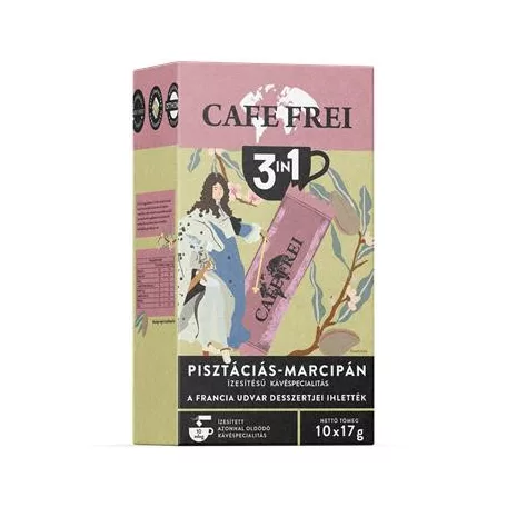CAFE FREI Instant kávé, 10x17 g, CAFE FREI "Versailles-i Pisztáciás-marcipán 3 in 1"