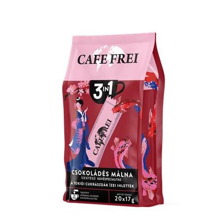 CAFE FREI Instant kávé, 20x17 g, CAFE FREI "Tokiói csokoládés málna 3 in 1"