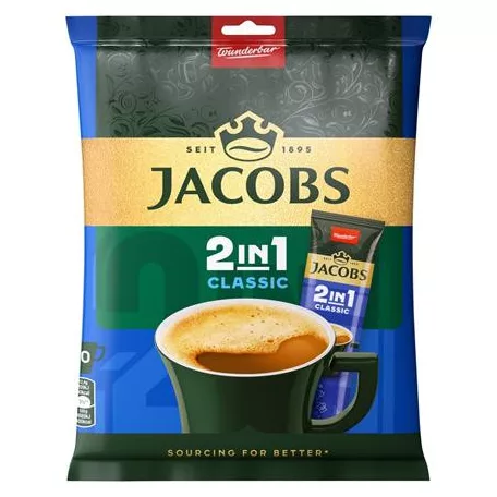JACOBS Instant kávé stick, 10x12,4 g, JACOBS "2in1"