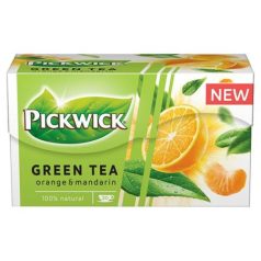 PICKWICK Zöld tea, 20x1,5 g, PICKWICK, narancs-mandarin