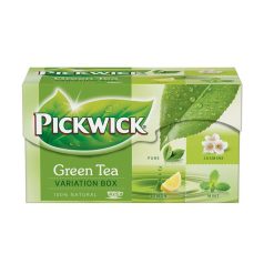   PICKWICK Zöld tea, 20x2 g, PICKWICK "Zöld tea Variációk", citrom, jázmin, earl grey, borsmenta