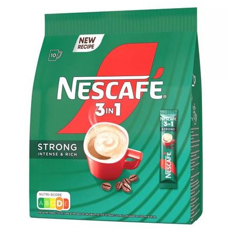 NESCAFE Instant kávé stick, 10x14 g, NESCAFÉ,  3in1 "Strong"