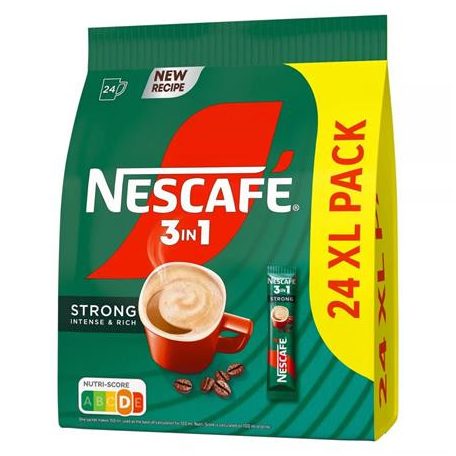 NESCAFE Instant kávé stick, 24x14 g, NESCAFÉ,  3in1 "Strong"