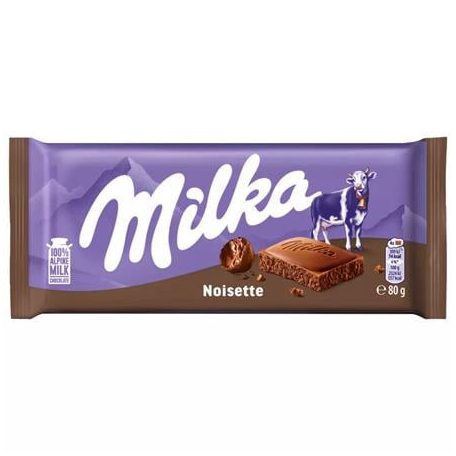MILKA Táblás csokoládé, 80 g, MILKA "Noisette"