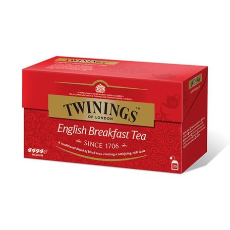 TWININGS Fekete tea, 25x2 g, TWININGS "English Breakfast"
