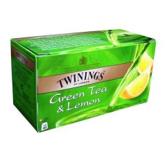   TWININGS Zöldtea, 25x1,6 g, TWININGS "Green Tea & Lemon"