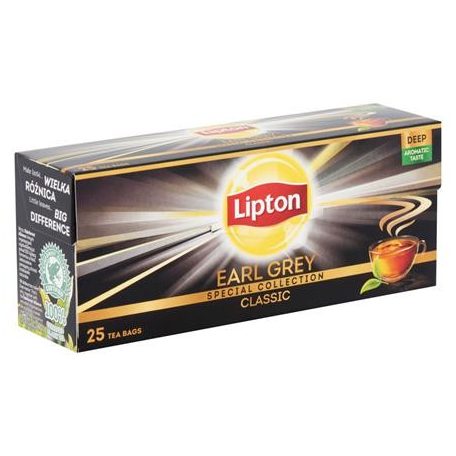 LIPTON Fekete tea, 25x1,5 g, LIPTON "Earl grey"