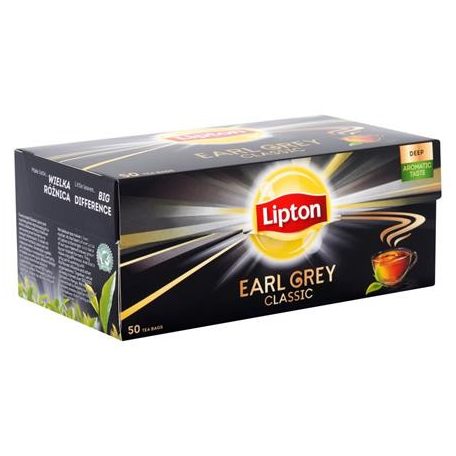 LIPTON Fekete tea, 50x1,5 g, LIPTON "Earl grey"