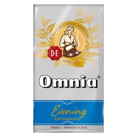 DOUWE EGBERTS Kávé, pörkölt, őrölt, vákuumos csomagolásban, 250 g, DOUWE EGBERTS "Omnia Evening", Koffeinmentes