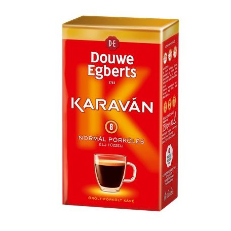 DOUWE EGBERTS Kávé, pörkölt,őrölt, vákuumos csomagolásban, 225 g, DOUWE EGBERTS "Karaván" normál pörkölés