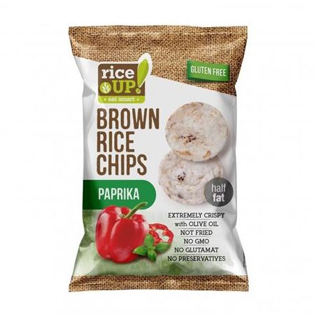 RICE UP Barnarizs chips, 60 g, RICE UP, paprikás