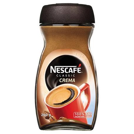 NESCAFE Instant kávé, 200 g, üveges, NESCAFÉ "Classic Crema"
